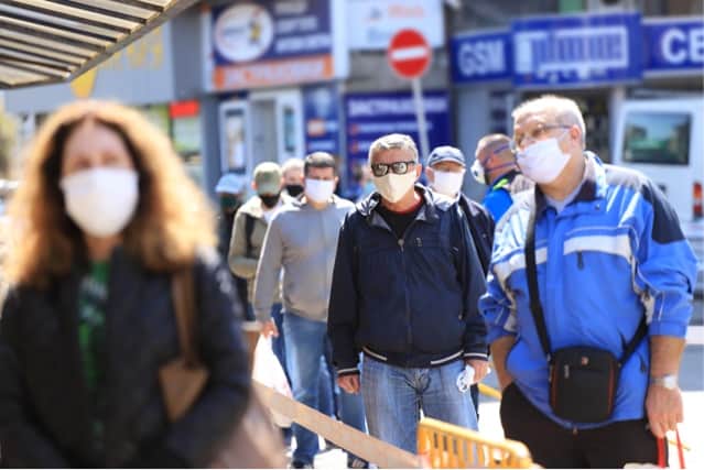 People wearing face masks.