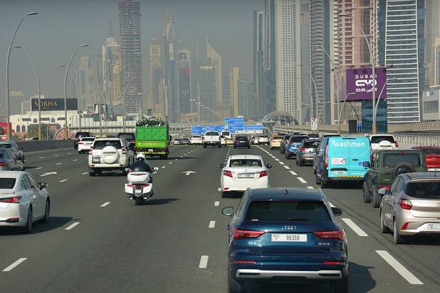 city traffic, cars, air pollution