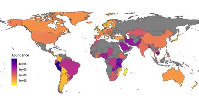 Antimicrobial resistance world map.
