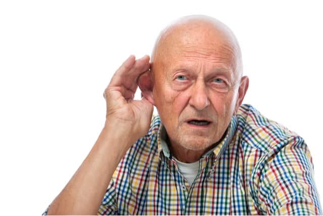 Elderly man with hearing loss.
