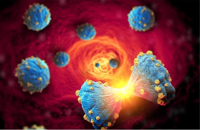 Illustration depicting circulating cancer cells.