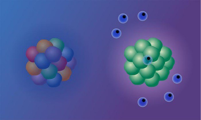 Illustration depicting Immune cells surrounding a tumor with clonal neoantigens.