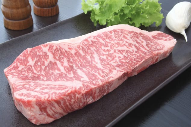 Kobe beef steak, marbled beef steak.
