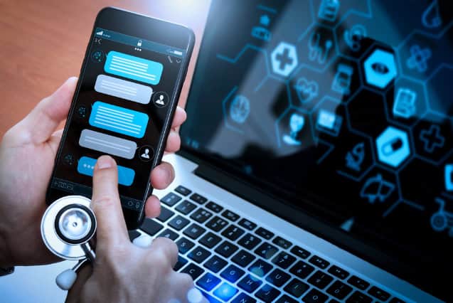 Chatbot conversation with smartphone and computer apps.