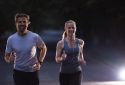 Couple jogging early in the morning.