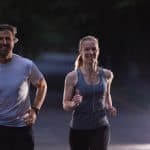 Couple jogging early in the morning.