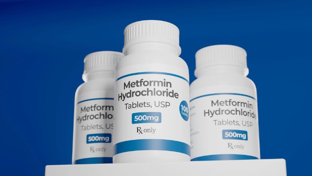 Bottles of the diabetes drug metformin.