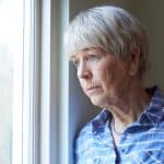 Older woman suffering from depression.