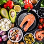 Foods representing the Mediterranean diet.