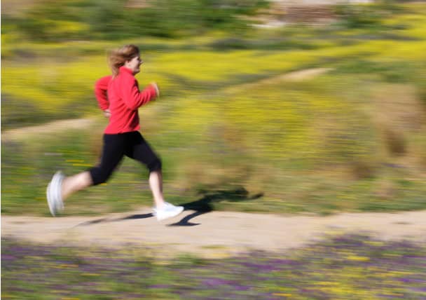 Woman running.