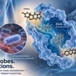 A bacterium isolated from the human urinary tract can convert DHEA into testosterone (illustration).