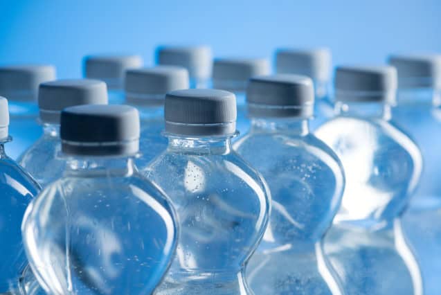 Plastic water bottles.