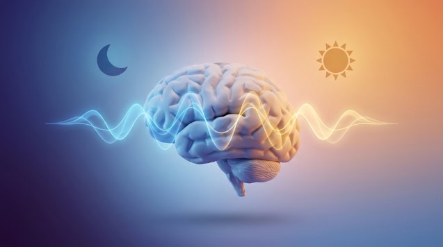 Brain circadian rhythm concept.